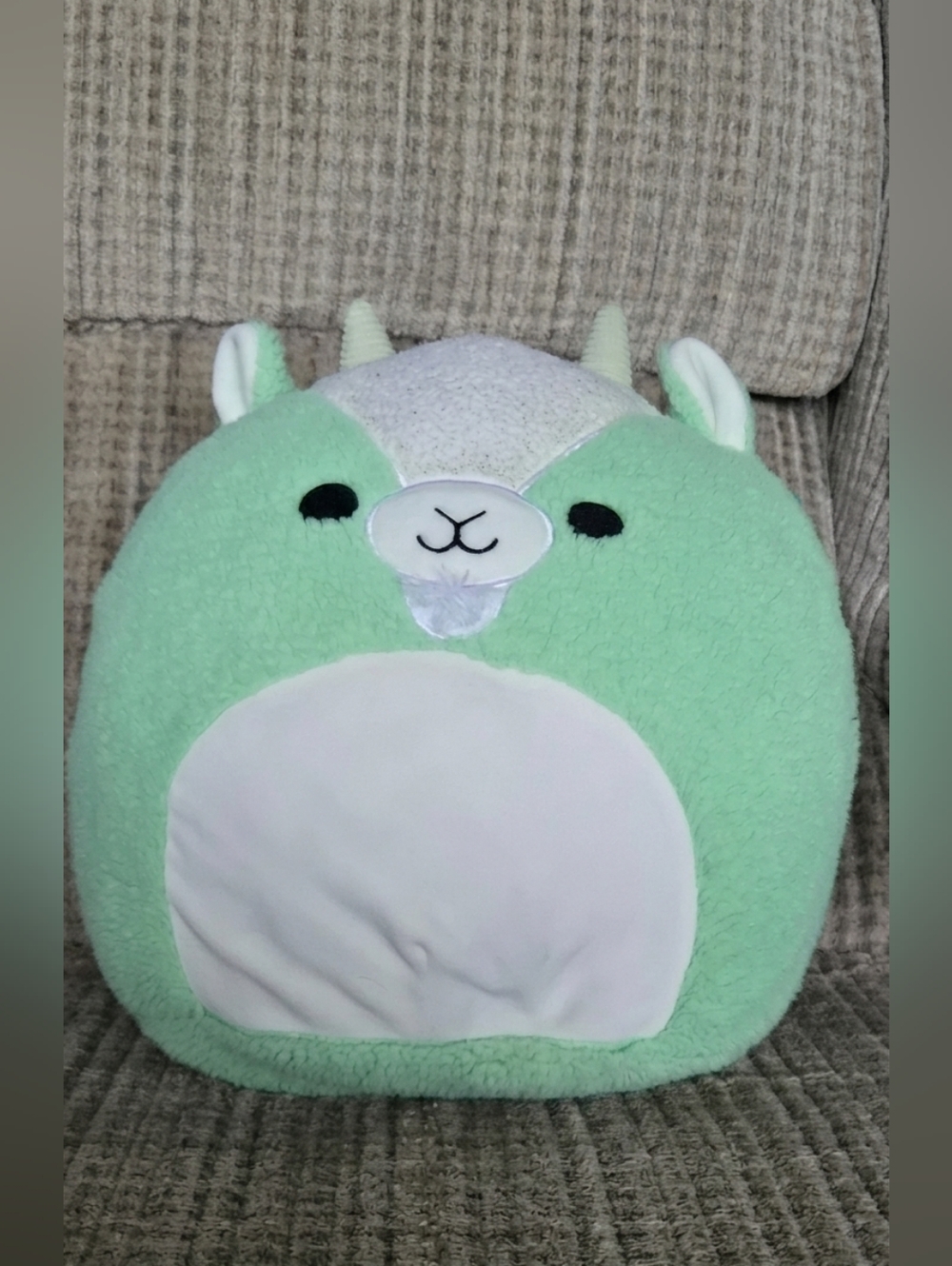 Squishmallows Palmer Fuzz-A-Mallows Mint Green Goat Fuzzy Texture Plush Size 12"